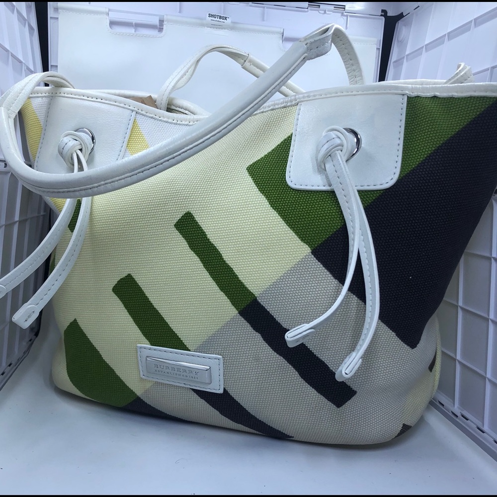 Burberry Canvas Shoulder bag w/COA